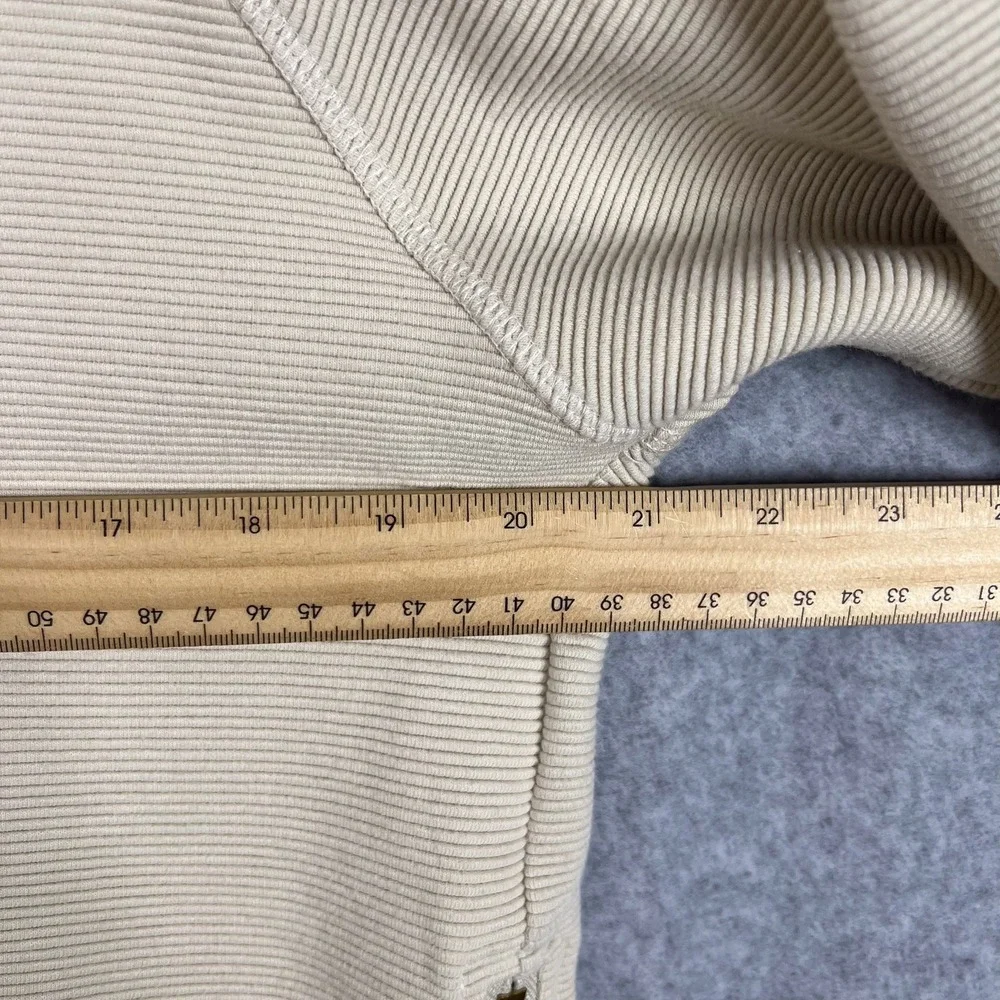 Varley Ivory Manning Ribbed Knit Side Zip Crewneck Sweatshirt Size Small - Picture 11 of 12